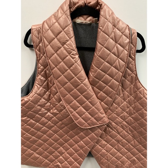 Soft Surroundings Pink XL Snowline Quilted Crossover Puffer Vest Outerwear - Picture 3 of 12